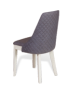 Preview: Polsterstuhl mit klassisch elegantem Design | In Grau-Weiß