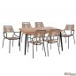 Preview: Esstisch Allegra aus Wicker in Farbe Beige und Schwarz Preview: Esstisch Allegra aus Wicker in Farbe Beige und Schwarz