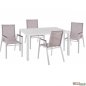 Preview: Esstisch Set aus Aluminium in Farbe weiß Preview: Esstisch Set aus Aluminium in Farbe weiß