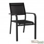 Preview: Eros, Stuhl aus schwarzem Aluminiumrahmen und schwarzem Textilstoff