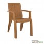 Preview: Outdoor Stühle günstig kaufen | Bistro und Terrassen Stuhl im modernen Holz Design, in Beige