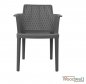 Mobile Preview: Design Stuhl, 4er-Set aus Kunststoff, Dunkelgrau