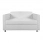 Mobile Preview: Sofa 2-Sitzer Kunstleder weiß
