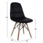 Mobile Preview: Design Stuhl COSY mit Massivholz Beinen und Kunstleder, in Schwarz