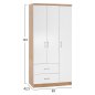 Preview: CAESAR SONAMA 3-FLÜGELIGER SCHRANK MIT 2 SCHUBLADEN - WEISS 89x42,5x181 cm. Preview: CAESAR SONAMA 3-FLÜGELIGER SCHRANK MIT 2 SCHUBLADEN - WEISS 89x42,5x181 cm.