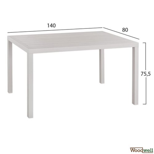 Esstisch Set aus Aluminium in Farbe weiß Esstisch Set aus Aluminium in Farbe weiß