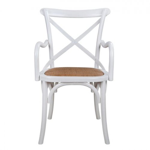 Bistrostuhl- Esszimmerstuhl-Designer Stuhl-Armlehnstuhl aus Holz | In Weiß