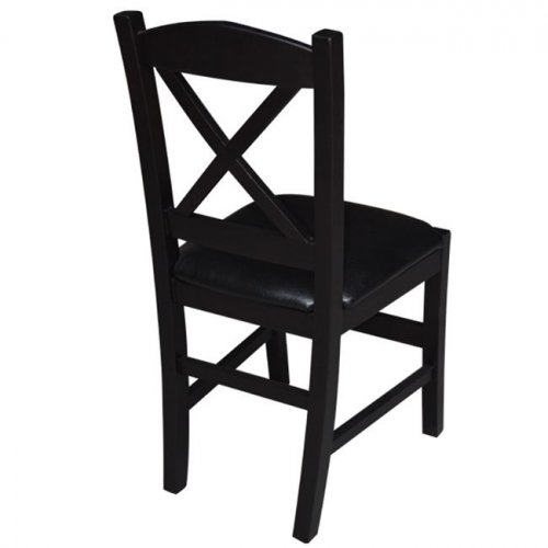 Massiver Buchenholz Stuhl mit schwarzem Sitz