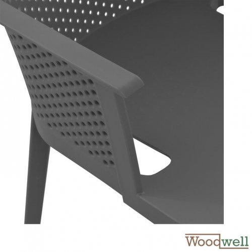 Design Stuhl, 4er-Set aus Kunststoff, Dunkelgrau