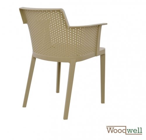 Design Stuhl, 4er-Set aus Kunststoff, Beige