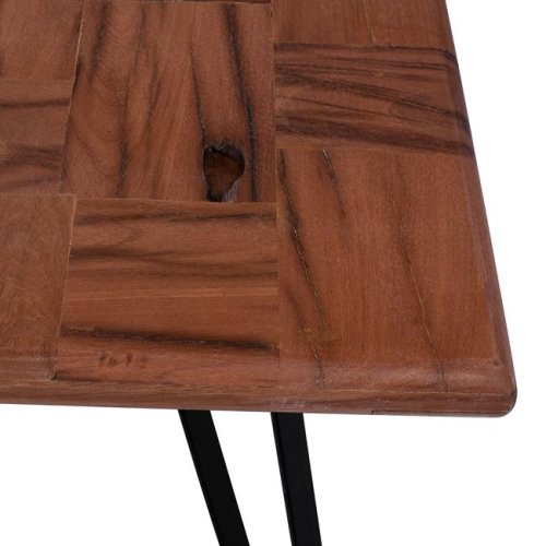 Tisch aus massivem Akazienholz 50x50x50 cm | Baumstamm Möbel