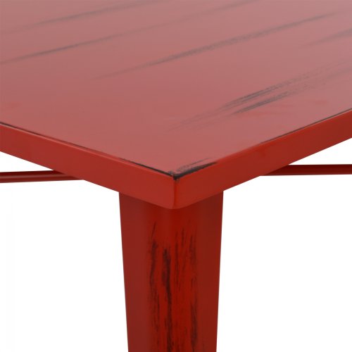 Metallischer Tisch in roter patina Farbe 70x70x76cm