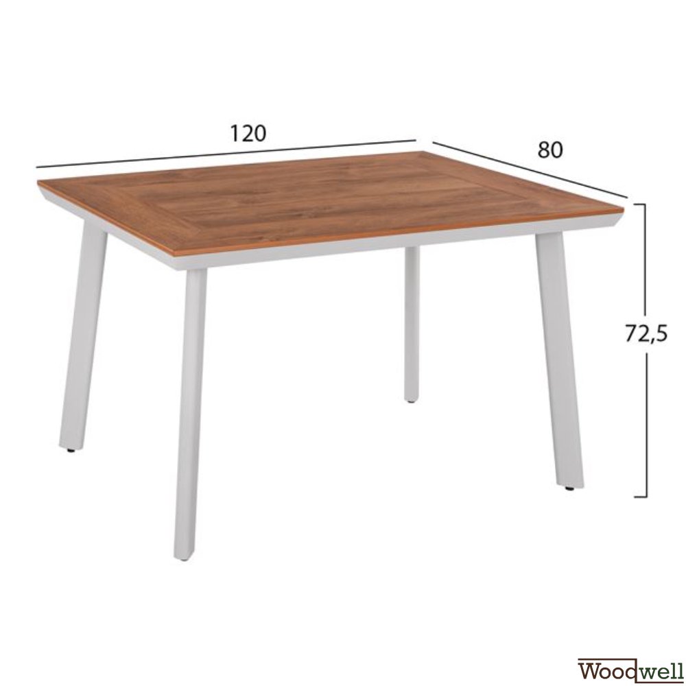 5 Stk. Esstisch-Set Tisch mit weißem Aluminiumrahmen und Polywood-Oberfläche + 4 Sessel aus Aluminiumrahmen in weißer Farbe mit Sitzfläche, Armlehnen und Rückenlehne aus Polywood-Material in Naturholz 5 Stk. Esstisch-Set Tisch mit weißem Aluminiumrahmen und Polywood-Oberfläche + 4 Sessel aus Aluminiumrahmen in weißer Farbe mit Sitzfläche, Armlehnen und Rückenlehne aus Polywood-Material in Naturholz