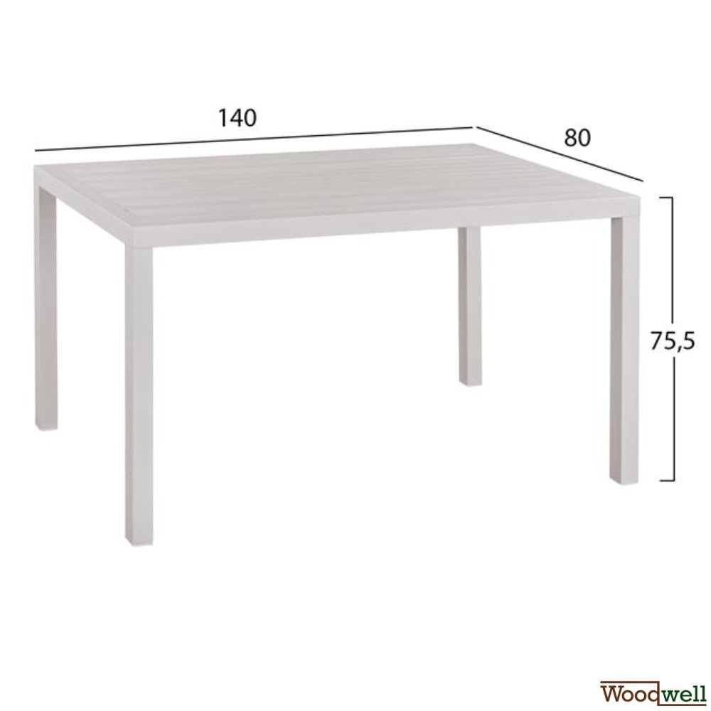 Esstisch Set aus Aluminium in Farbe weiß Esstisch Set aus Aluminium in Farbe weiß