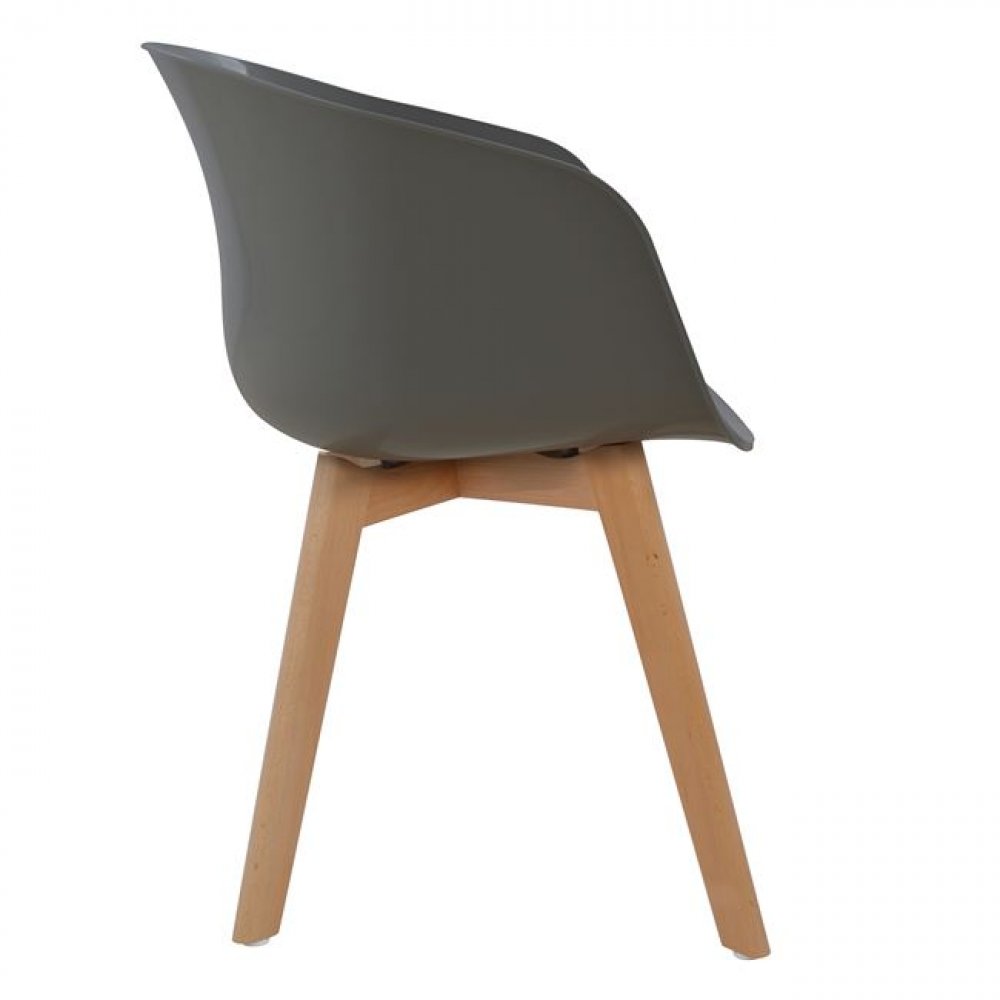 Stuhl inspiriert Design DAW , Esszimmmerstuhl aus Polypropylen,Buchholz  grau, Woodwell