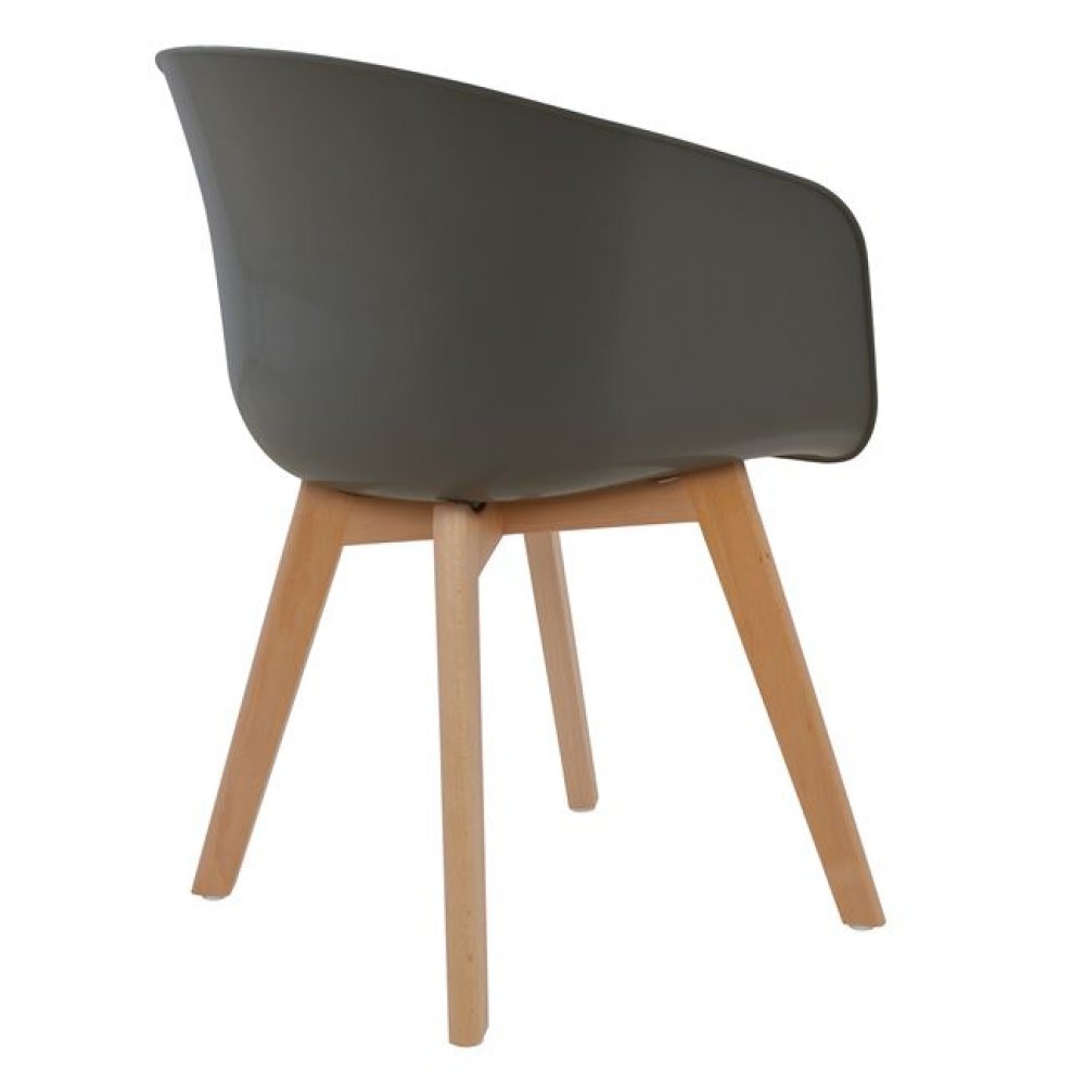 Stuhl inspiriert Design DAW , Esszimmmerstuhl aus Polypropylen,Buchholz  grau, Woodwell