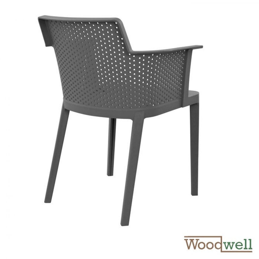 Design Stuhl, 4er-Set aus Kunststoff, Dunkelgrau