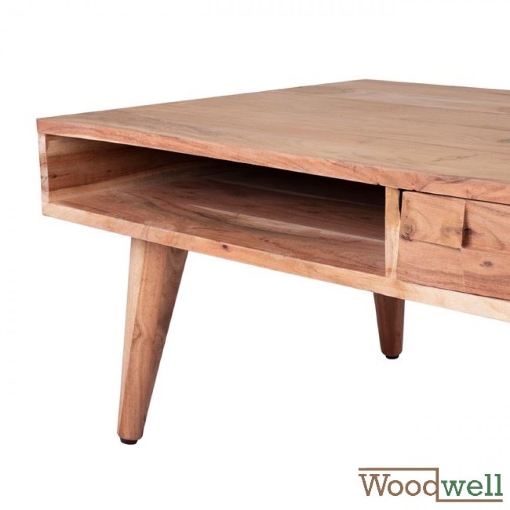 Lounge Tisch aus massivem Akazienholz 117x60x41 cm | Baumstamm Möbel