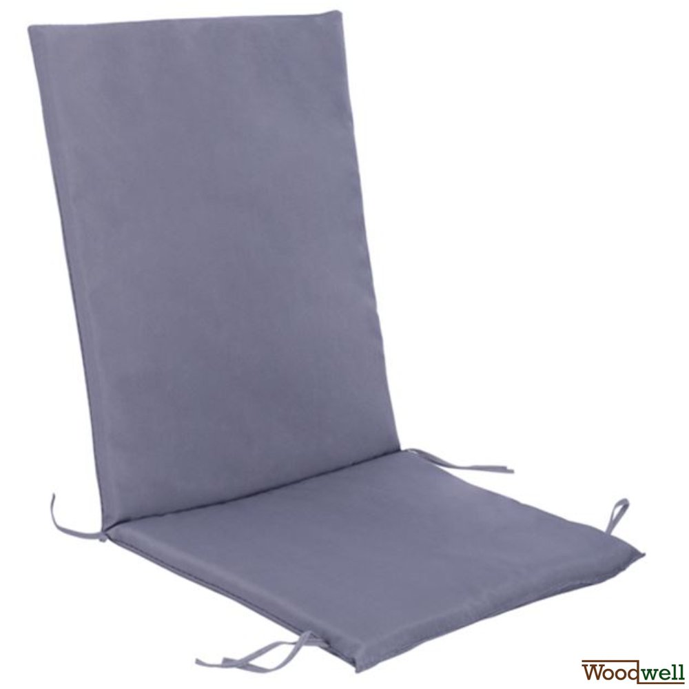 Polyester-Aquarell-Stoffkissen mit Rückenlehne für Außenstühle in Grauton. Polyester-Aquarell-Stoffkissen mit Rückenlehne für Außenstühle in Grauton.