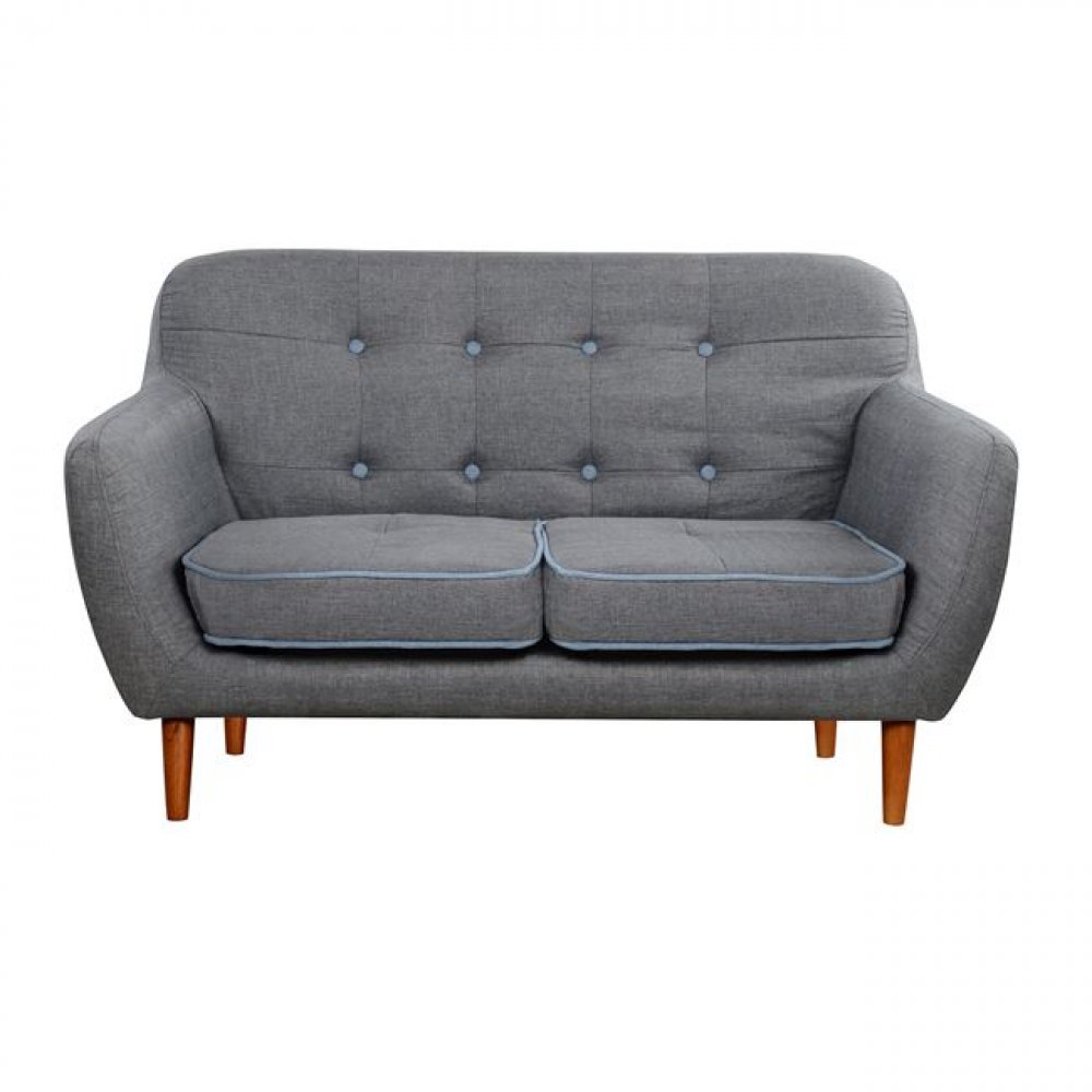Sofa 2-Sitzer Strukturstoff  grau