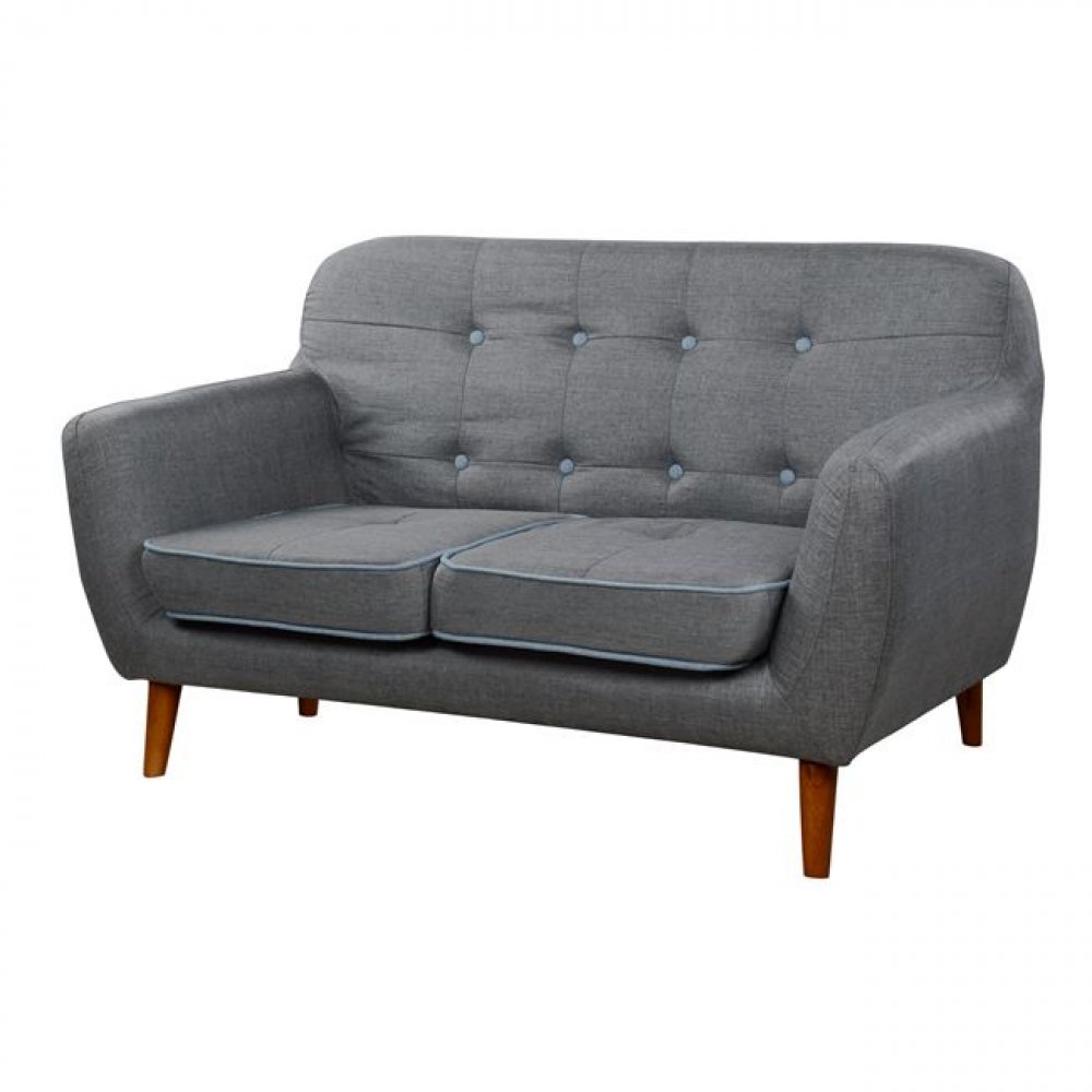 Sofa 2-Sitzer Strukturstoff  grau