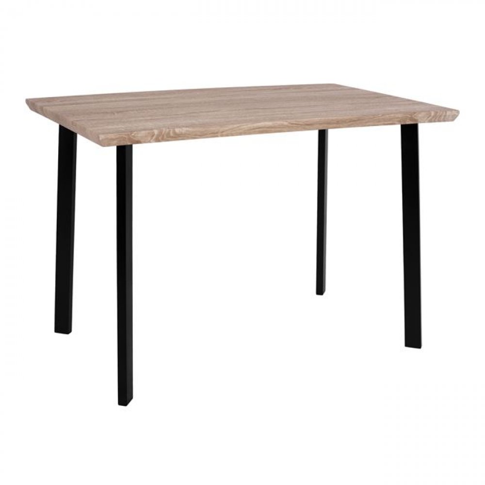Attraktiver und moderner Tisch mit schwarzem Metallgestell