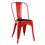 Antiker Stuhl in der Farbe rot mit Sitzpolsterung