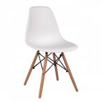 Stuhl mit Holzbeinen und Sitz Twist in weiß
