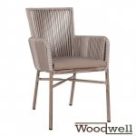 Moderner Outdoor-Stuhl aus Aluminium | Wicker in hellgrau