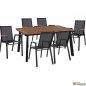 Preview: Esstisch Set aus Aluminium und Polywood in Farbe Anthrazit Preview: Esstisch Set aus Aluminium und Polywood in Farbe Anthrazit