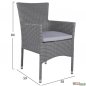 Preview: Esstisch Set aus Metall und Wicker in Farbe Grau Preview: Esstisch Set aus Metall und Wicker in Farbe Grau