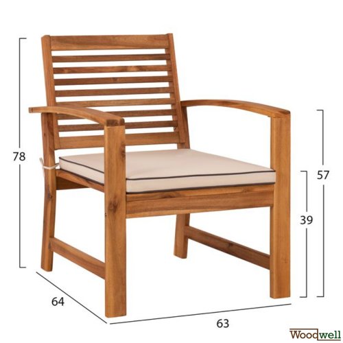 Set Wohnzimmer 4 Stück Akazienholz mit Kissen in Farbe creme Set Wohnzimmer 4 Stück Akazienholz mit Kissen in Farbe creme