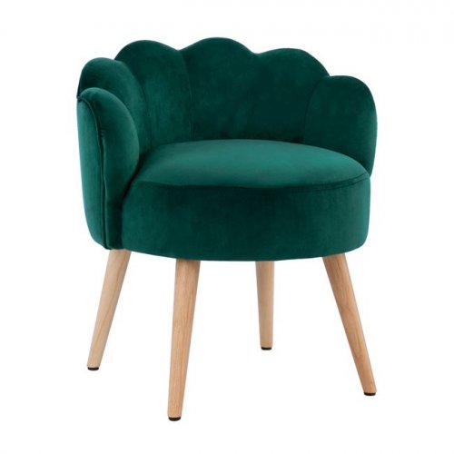 Samt Hocker Elise mit Rückenlehne aus Grün Samt Hocker Elise mit Rückenlehne aus Grün