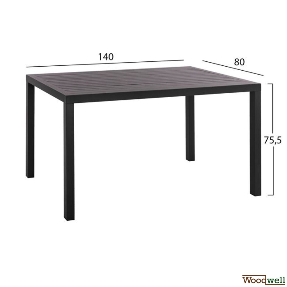 Esstisch Set aus Aluminium in Farbe Anthrazit Esstisch Set aus Aluminium in Farbe Anthrazit