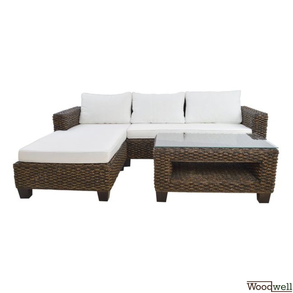 Handgefertigte Sofaecke Bamboo ROCKY II mit 4 Sitzen und Tisch Handgefertigte Sofaecke Bamboo ROCKY II mit 4 Sitzen und Tisch