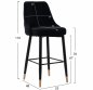 Preview: Serenity bar stool made of black velvet