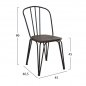 Preview: Designer chair in metal and wooden seat black