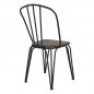 Preview: Designer chair in metal and wooden seat black