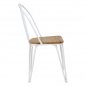 Mobile Preview: Designer chair in metal and wooden seat white
