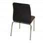 Mobile Preview: Kitchen Chair / Black Leatherette And Metal Skeleton / Woodwell