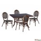 Preview: Dining table set 5 pieces Bamboo look