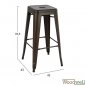 Preview: Outdoor Barstool buy cheap | Design Barstool "Melita", in Rusty Brown