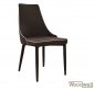 Mobile Preview: Modern shell chair covered with brown fabric and white edge