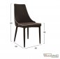 Mobile Preview: Modern shell chair covered with brown fabric and white edge