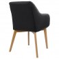Mobile Preview: Armchair /BRISTOL /Dark Grey Fabric And Black Artificial Leather PU /Woodwell