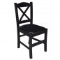 Mobile Preview: Solid beech wood chair with black seat