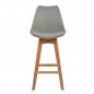 Preview: Bar stool VEGAS made of wood and polypropylene | In gray