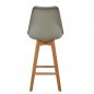 Preview: Bar stool VEGAS made of wood and polypropylene | In gray