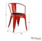 Preview: Antique red chair RELIX, with armrests in industrial design and upholstery in black