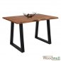 Preview: Bar table made of solid acacia wood in natural color | Tree trunk furniture